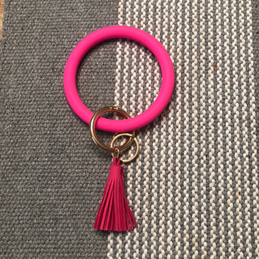 Key ring bracelet with tassel